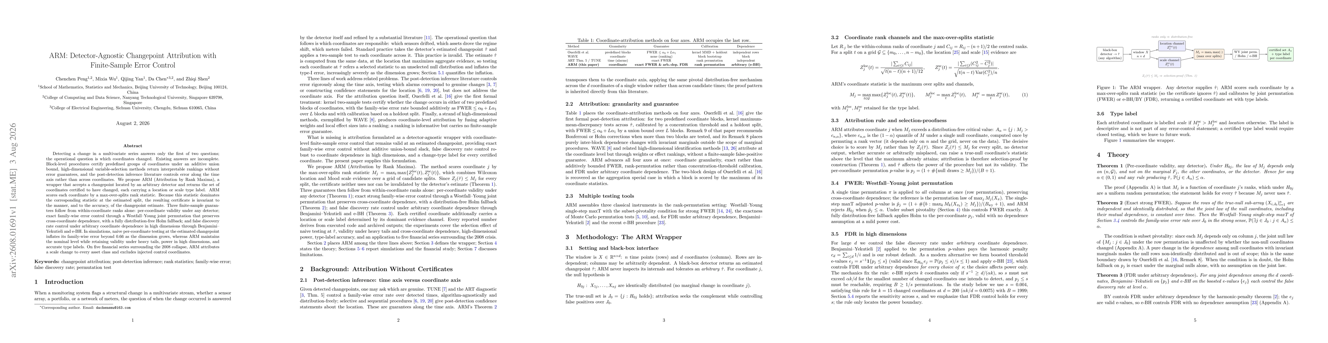 Thumbnail for ARM: Detector-Agnostic Changepoint Attribution with Finite-Sample Error Control