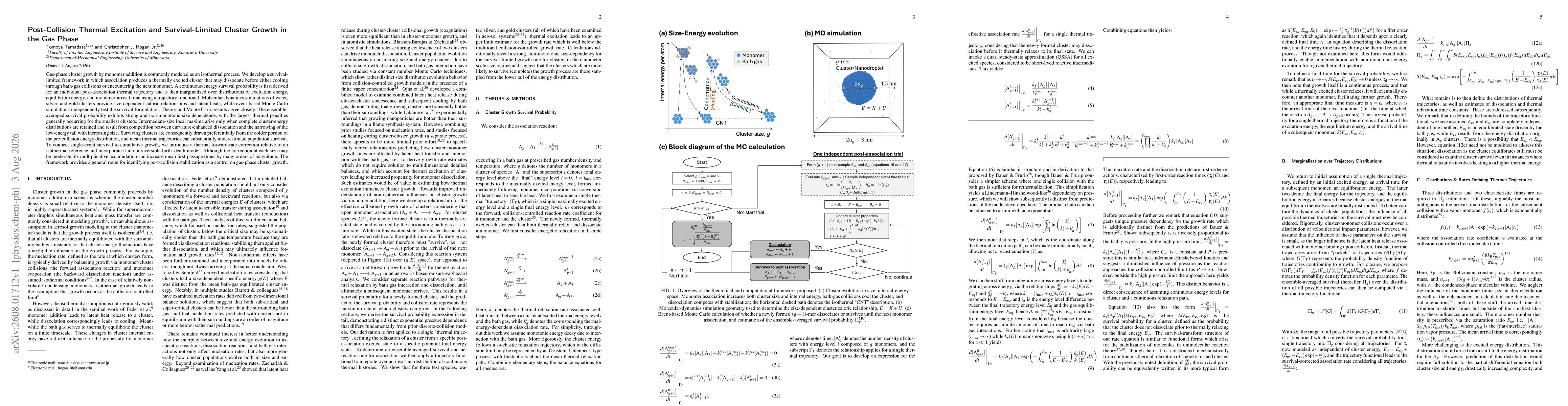 Thumbnail for Post-Collision Thermal Excitation and Survival-Limited Cluster Growth in the Gas Phase