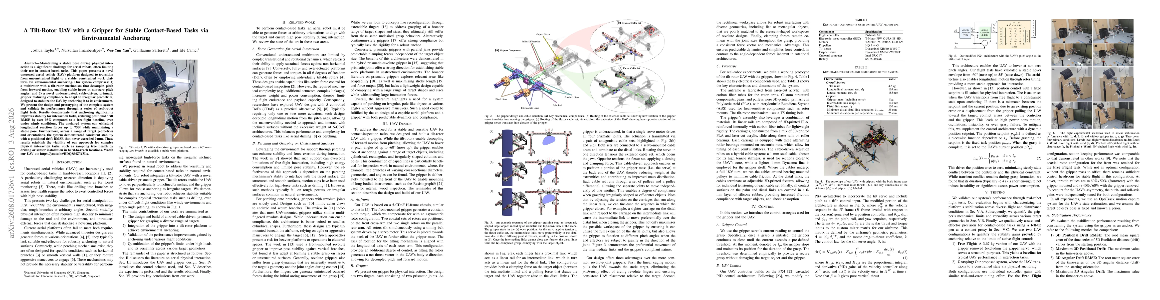Thumbnail for A Tilt-Rotor UAV with a Gripper for Stable Contact-Based Tasks via Environmental Anchoring