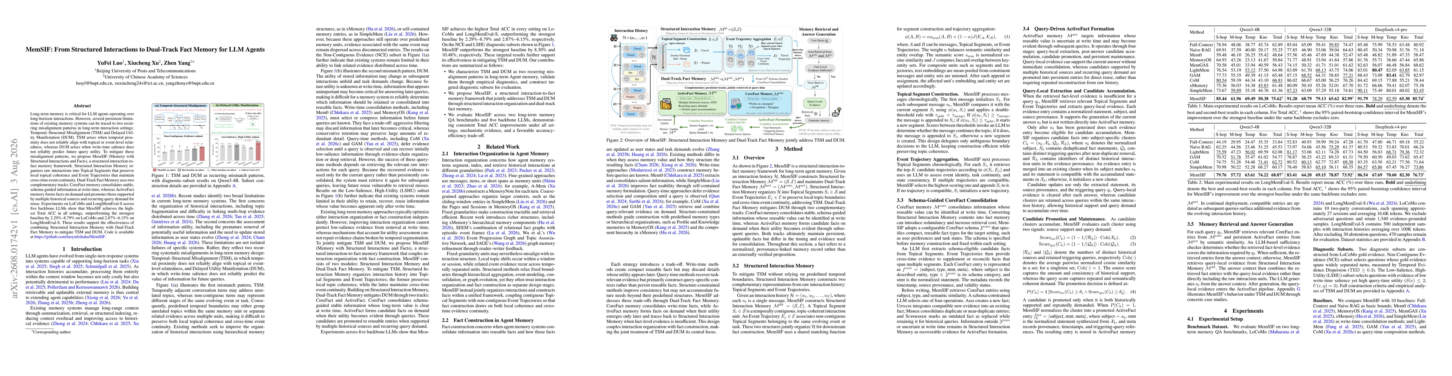 Thumbnail for MemSIF: From Structured Interactions to Dual-Track Fact Memory for LLM Agents