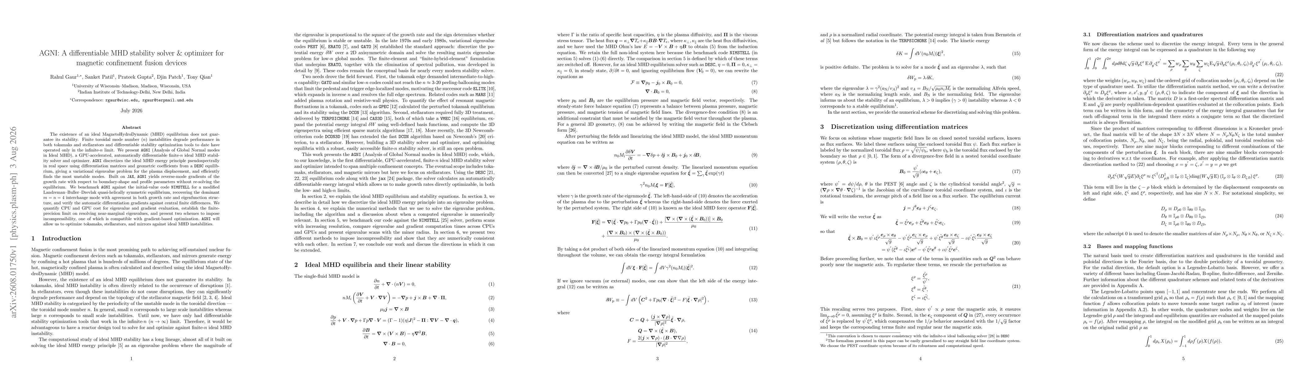 Thumbnail for AGNI: A differentiable MHD stability solver & optimizer for magnetic confinement fusion devices