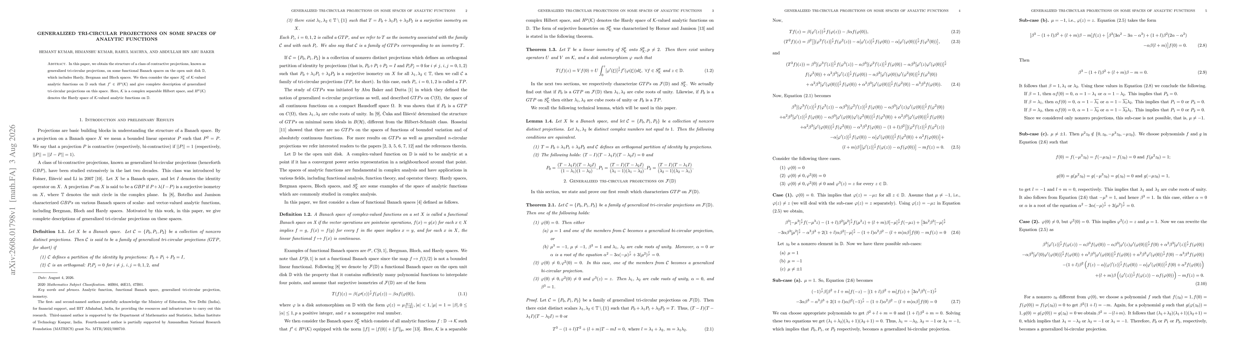 Thumbnail for Generalized tri-circular projections on some spaces of analytic functions