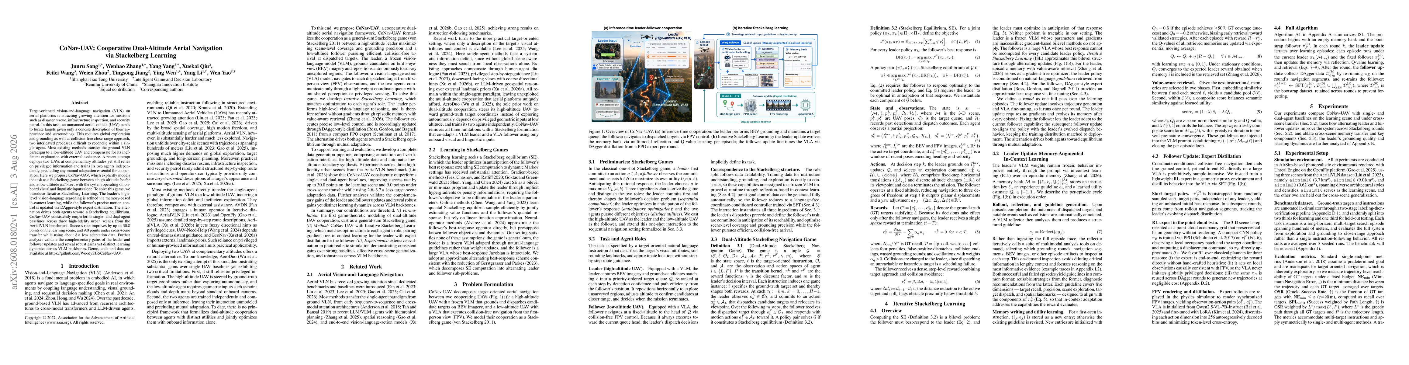 Thumbnail for CoNav-UAV: Cooperative Dual-Altitude Aerial Navigation via Stackelberg Learning