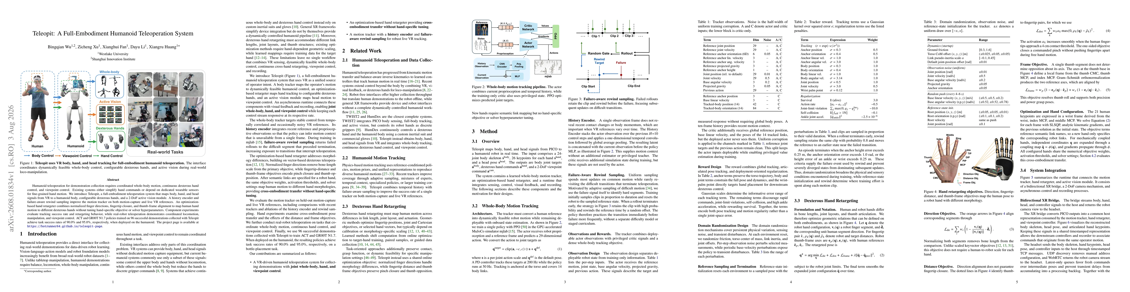 Thumbnail for Teleopit: A Full-Embodiment Humanoid Teleoperation System