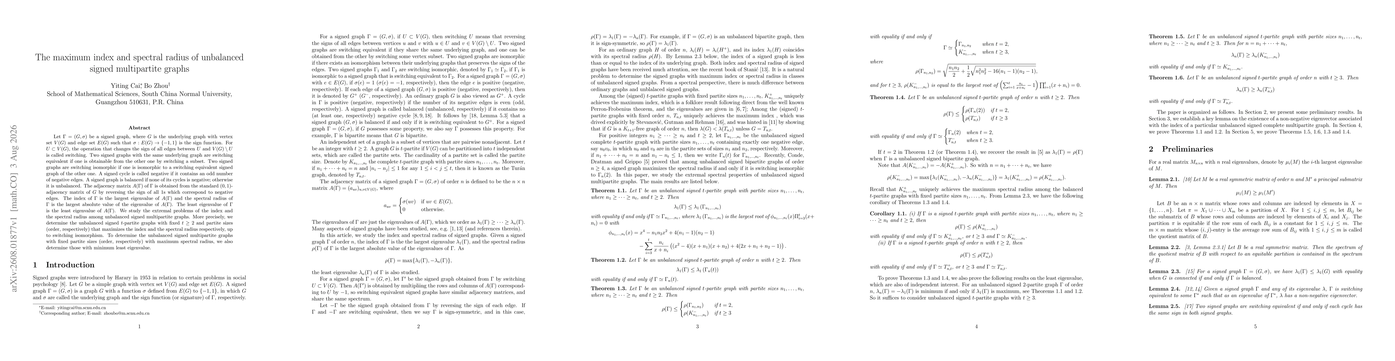 Thumbnail for The maximum index and spectral radius of unbalanced signed multipartite graphs