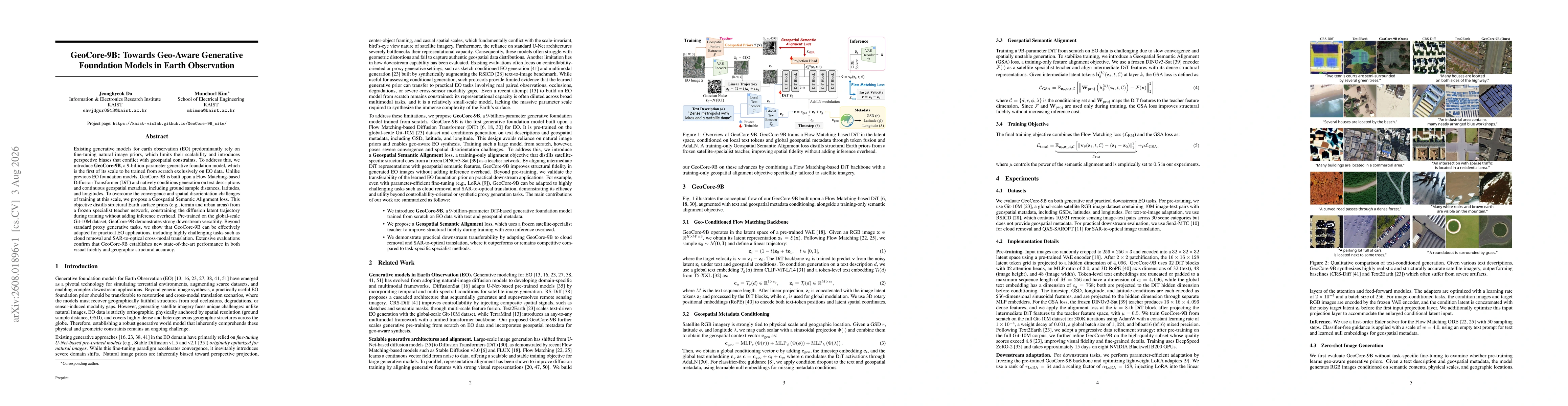 Thumbnail for GeoCore-9B: Towards Geo-Aware Generative Foundation Models in Earth Observation