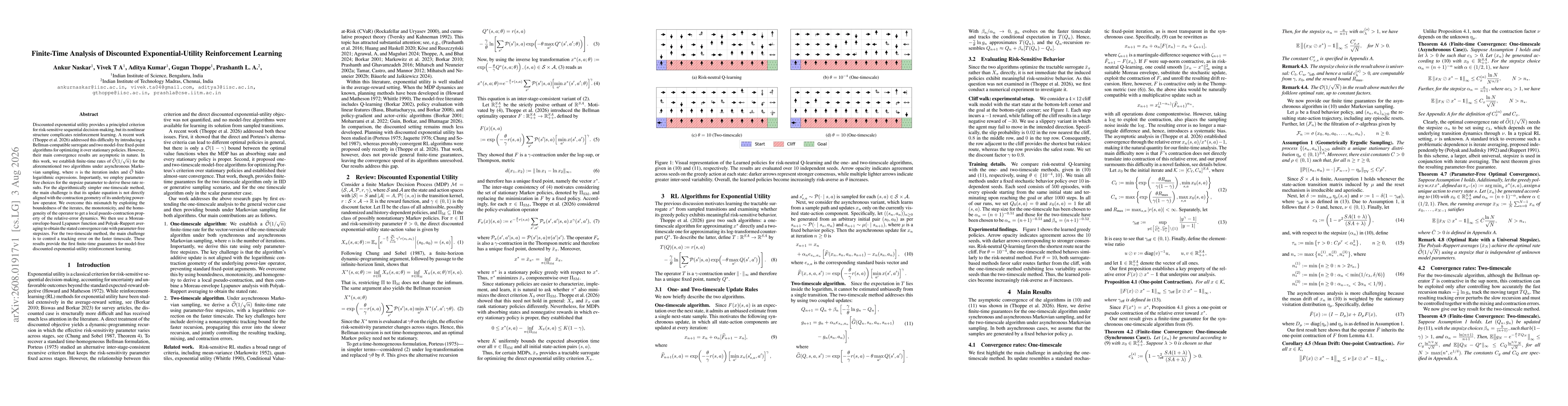 Thumbnail for Finite-Time Analysis of Discounted Exponential-Utility Reinforcement Learning