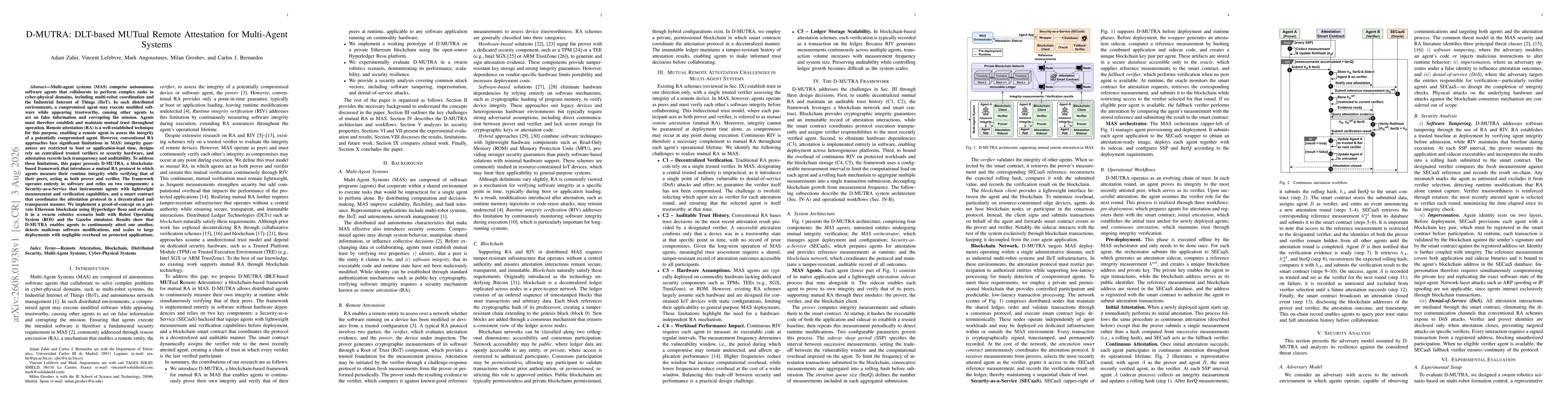 Thumbnail for D-MUTRA: DLT-based MUTual Remote Attestation for Multi-Agent Systems