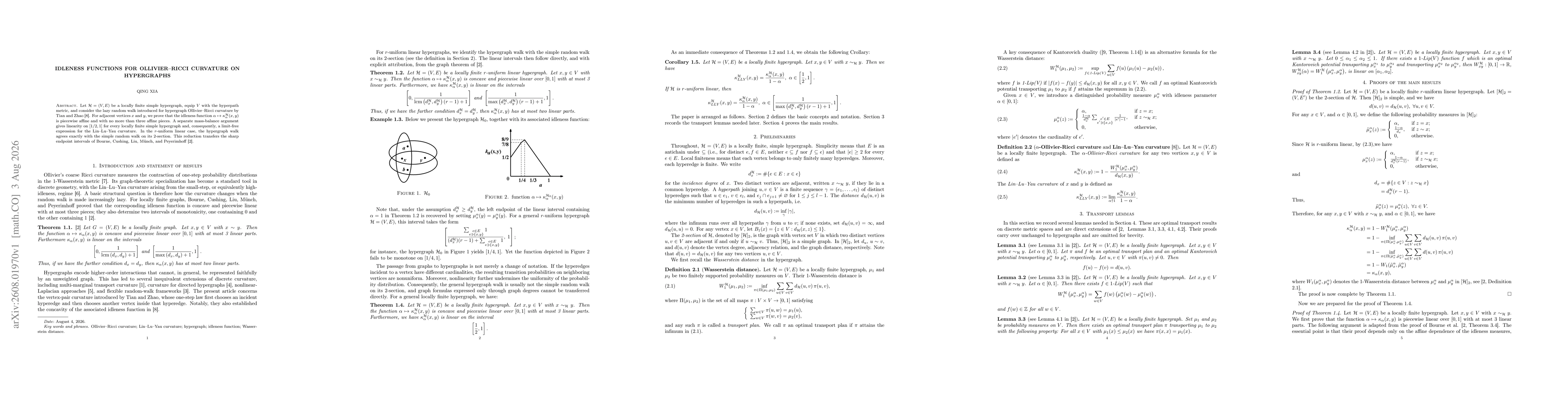 Thumbnail for Idleness Functions for Ollivier-Ricci Curvature on Hypergraphs