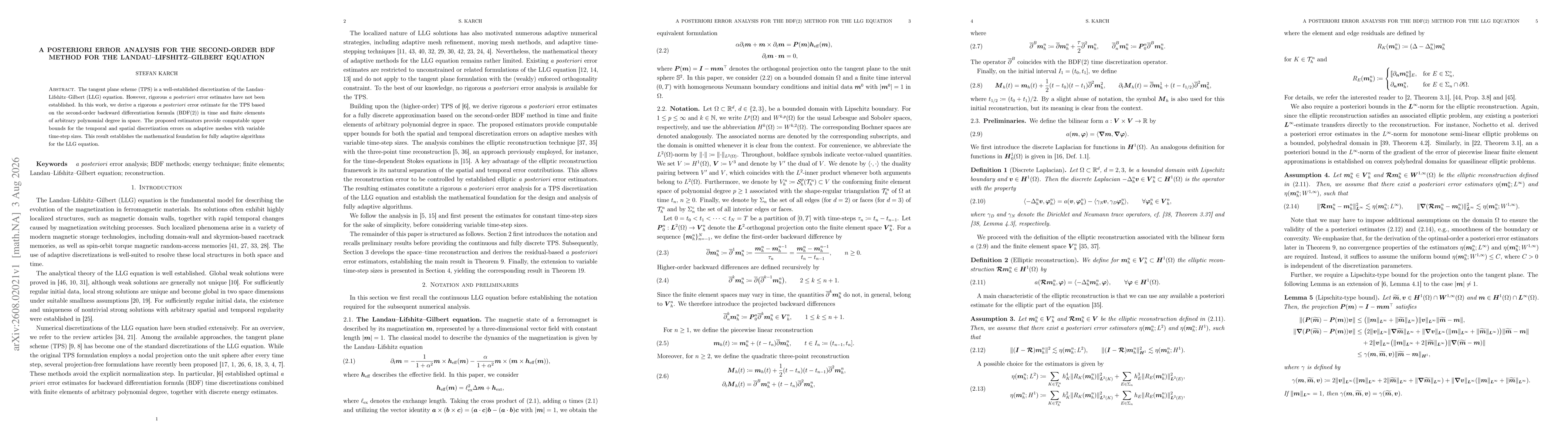 Thumbnail for A posteriori error analysis for the second-order BDF method for the Landau-Lifshitz-Gilbert equation