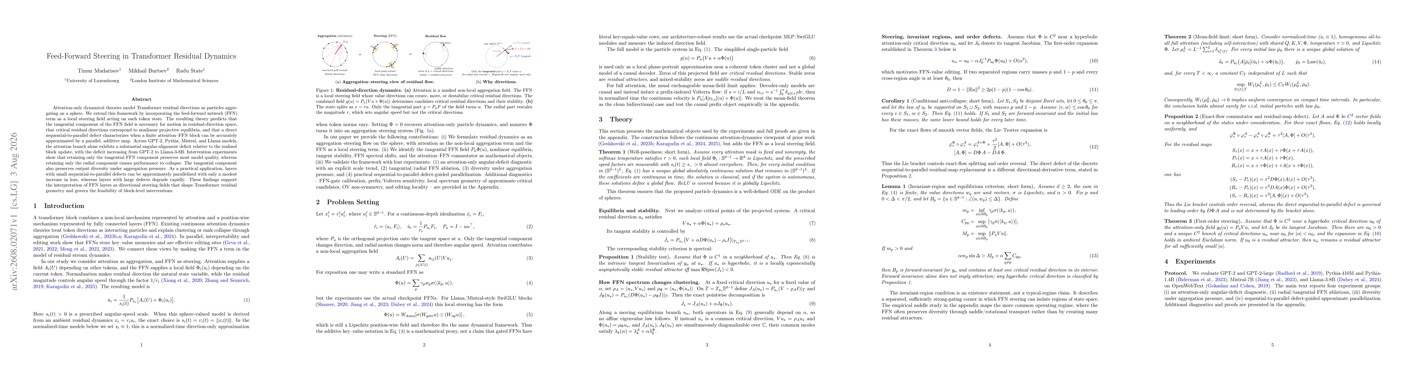 Thumbnail for Feed-Forward Steering in Transformer Residual Dynamics