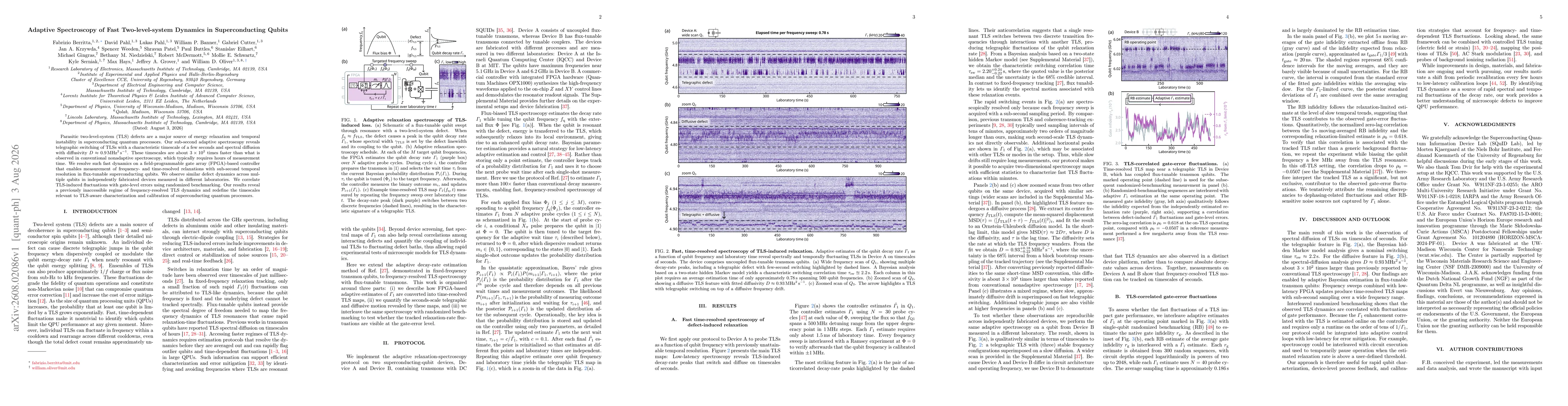 Thumbnail for Adaptive Spectroscopy of Fast Two-Level-System Dynamics in Superconducting Qubits