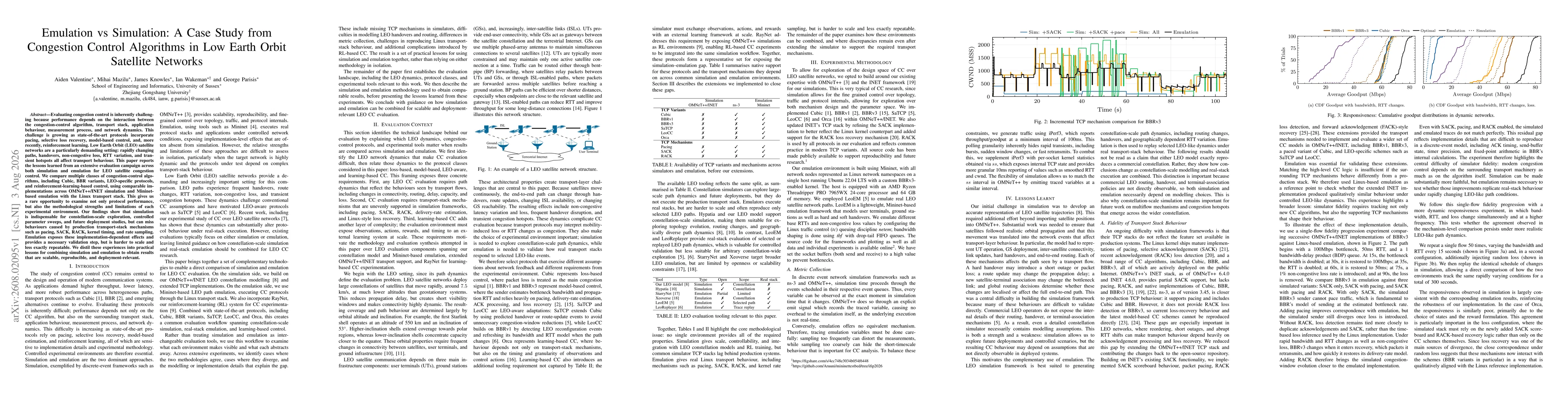 Thumbnail for Emulation vs Simulation: A Case Study from Congestion Control Algorithms in Low Earth Orbit Satellite Networks