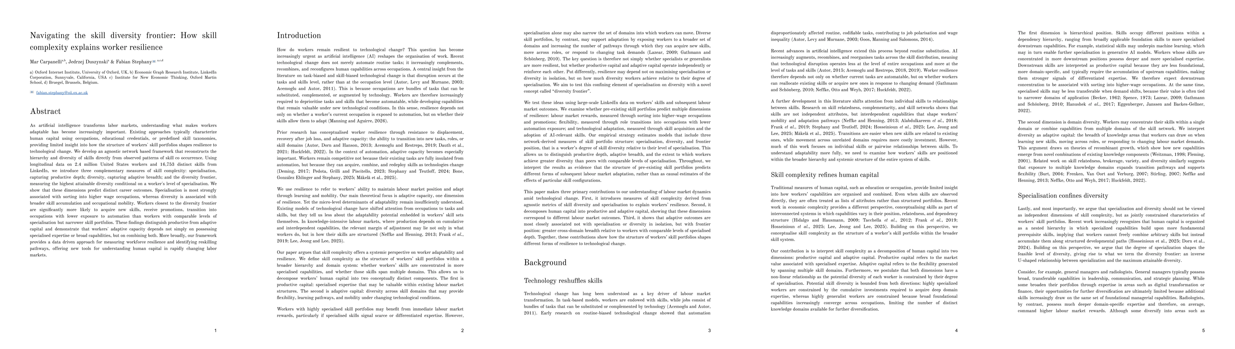 Thumbnail for Navigating the skill diversity frontier: How skill complexity explains worker resilience