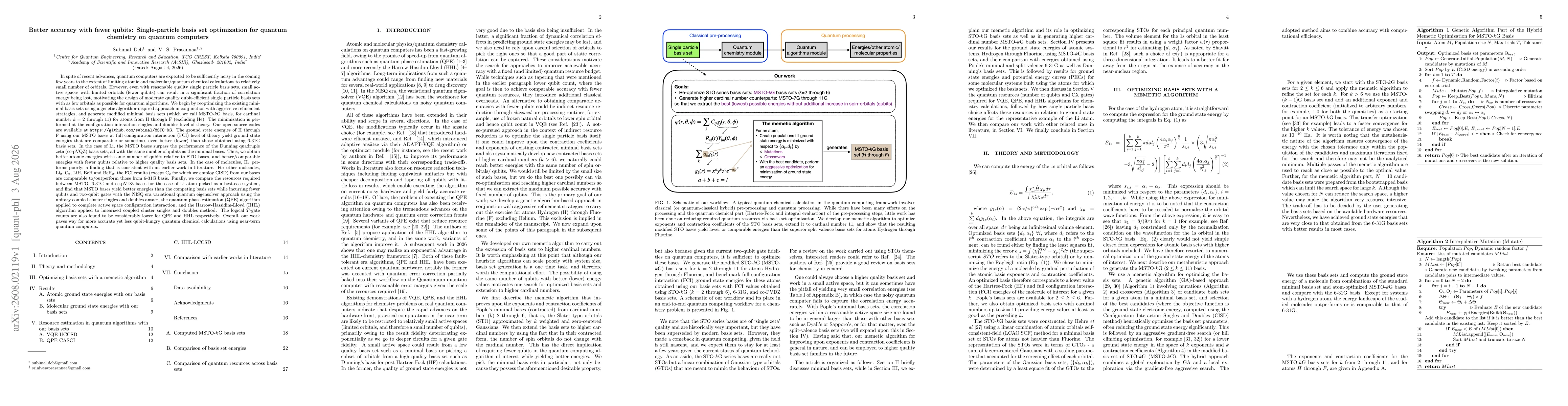 Thumbnail for Better accuracy with fewer qubits: Single-particle basis set optimization for quantum chemistry on quantum computers