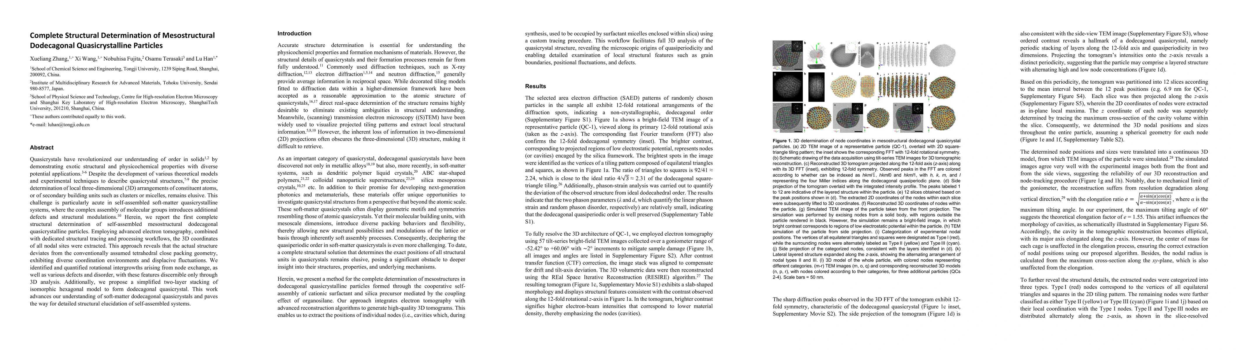 Thumbnail for Complete Structural Determination of Mesostructural Dodecagonal Quasicrystalline Particles