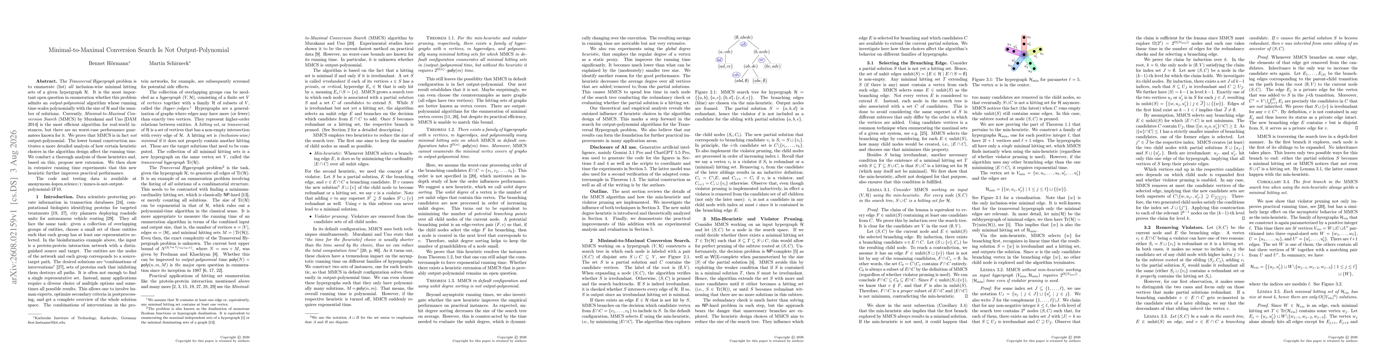 Thumbnail for Minimal-to-Maximal Conversion Search Is Not Output-Polynomial