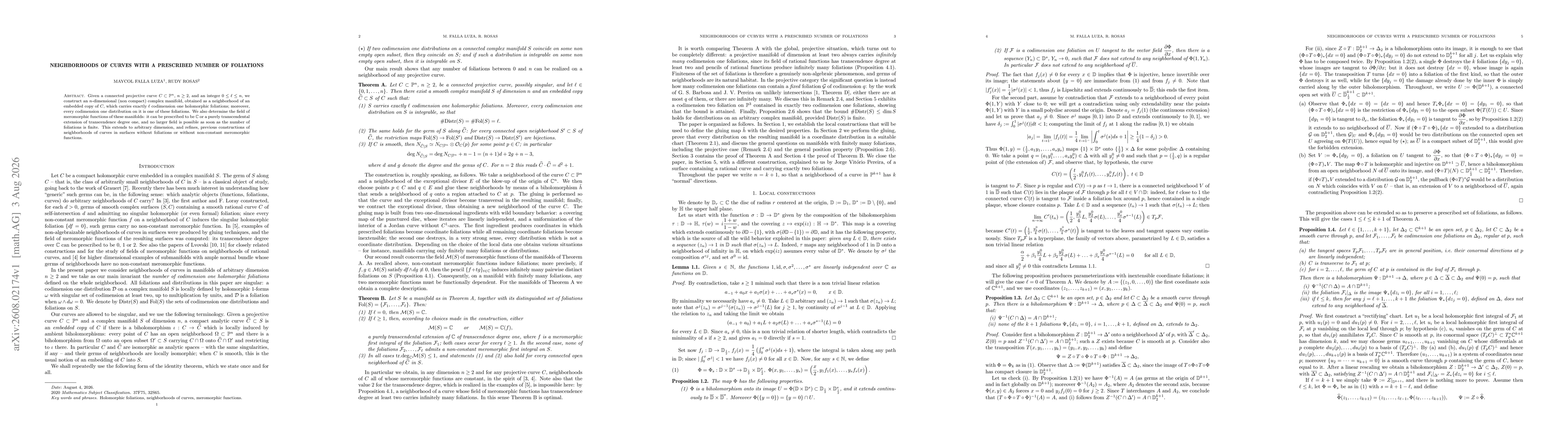 Thumbnail for Neighborhoods of curves with a prescribed number of foliations