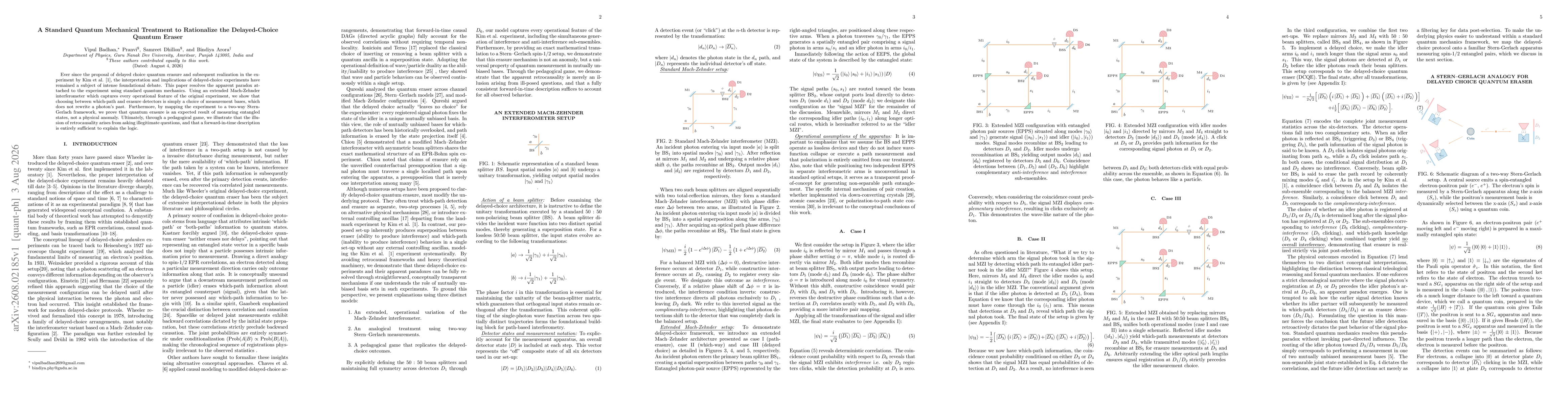 Thumbnail for A Standard Quantum Mechanical Treatment to Rationalize the Delayed-Choice Quantum Eraser
