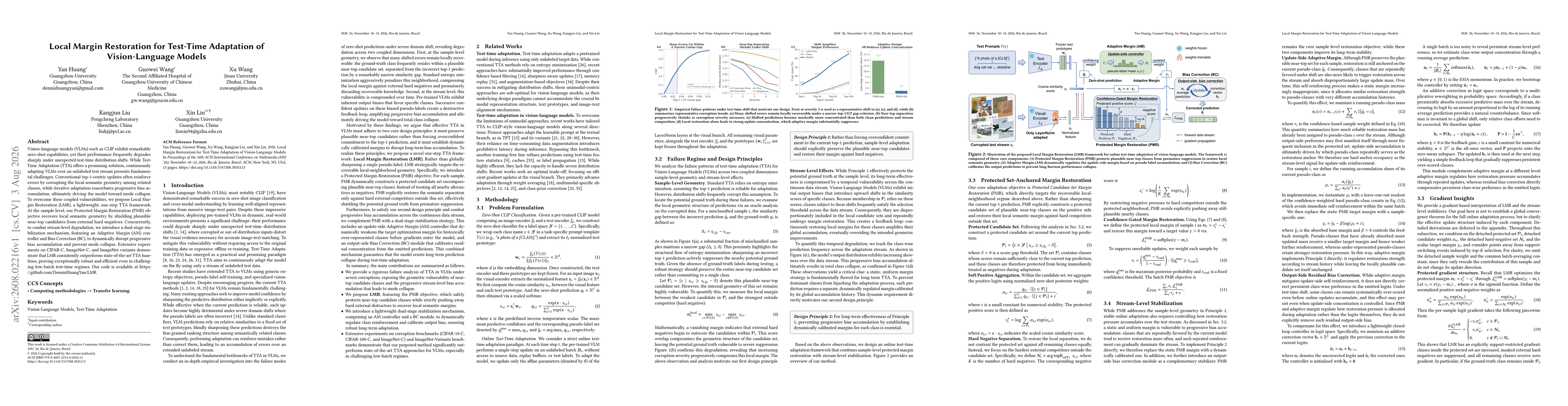 Thumbnail for Local Margin Restoration for Test-Time Adaptation of Vision-Language Models