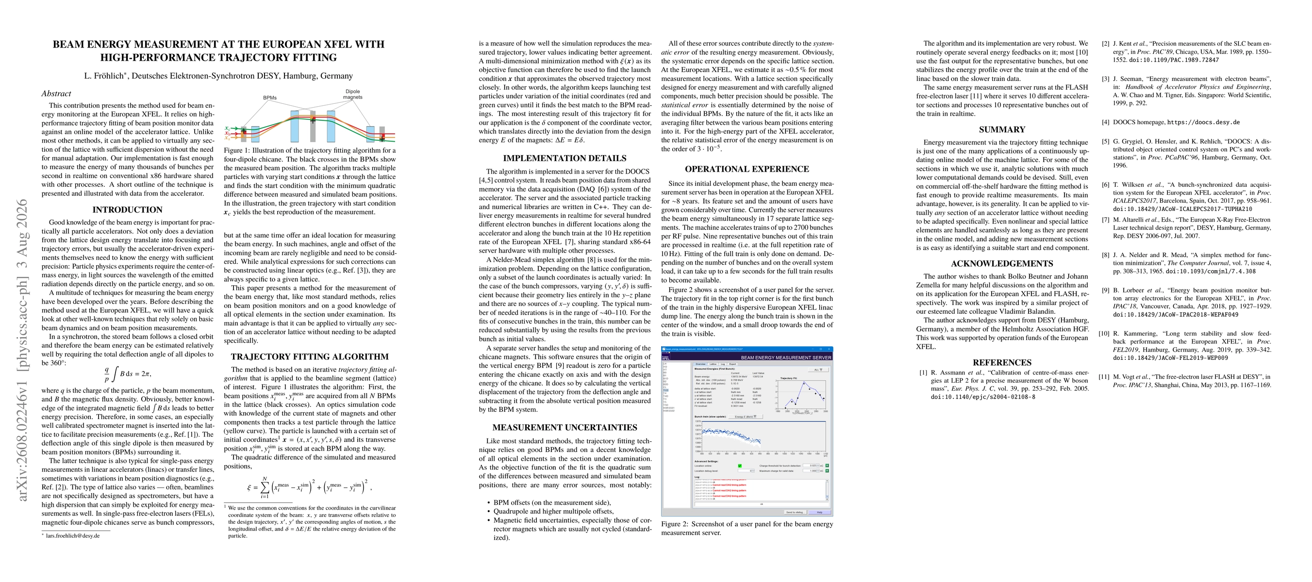 Thumbnail for Beam energy measurement at the European XFEL with high-performance trajectory fitting