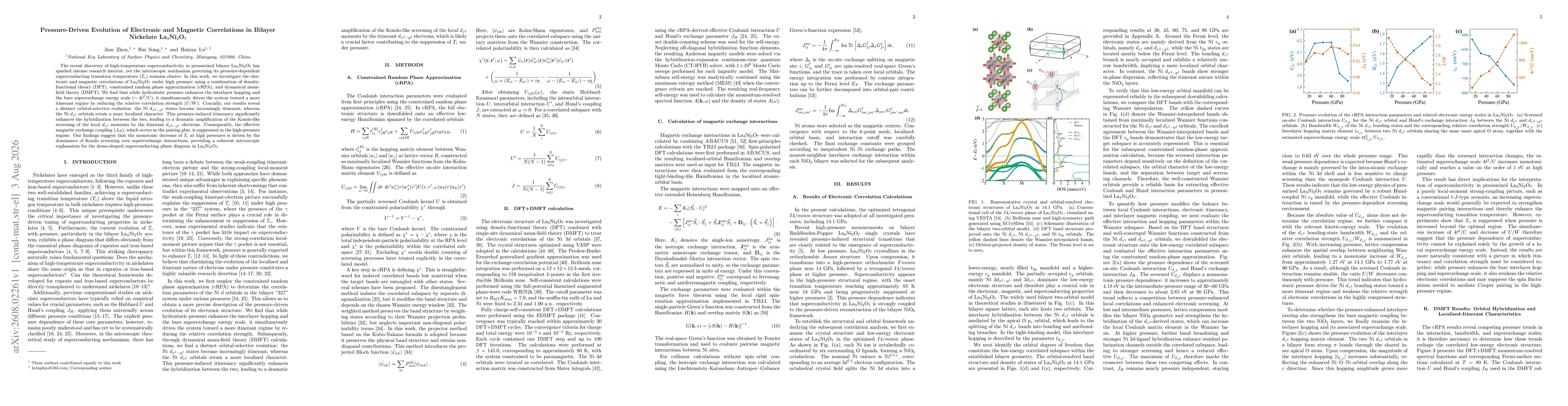 Thumbnail for Pressure-Driven Evolution of Electronic and Magnetic Correlations in Bilayer Nickelate La3Ni2O7