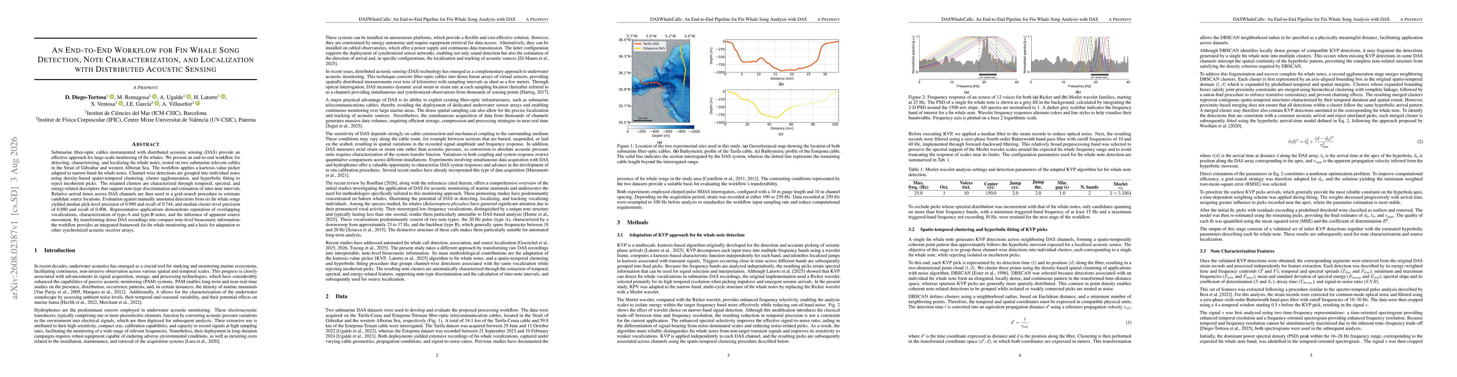Thumbnail for An End-to-End Workflow for Fin Whale Song Detection, Note Characterization, and Localization with Distributed Acoustic Sensing
