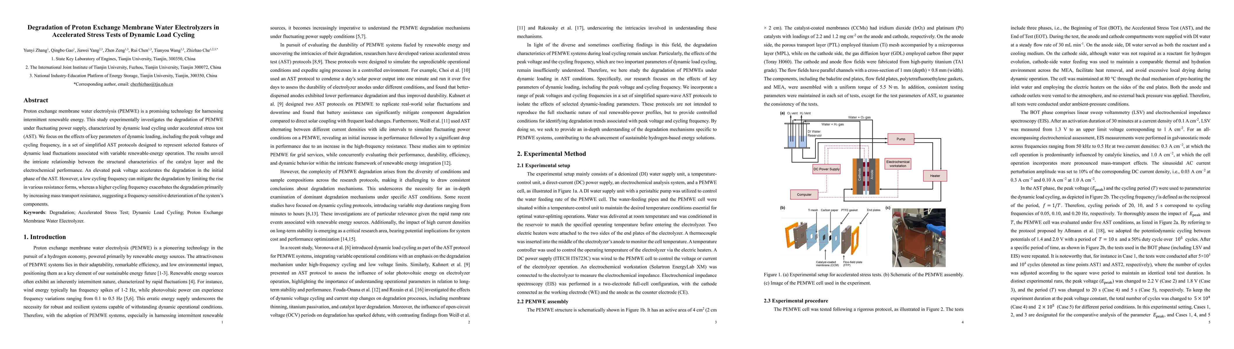 Thumbnail for Degradation of Proton Exchange Membrane Water Electrolyzers in Accelerated Stress Tests of Dynamic Load Cycling