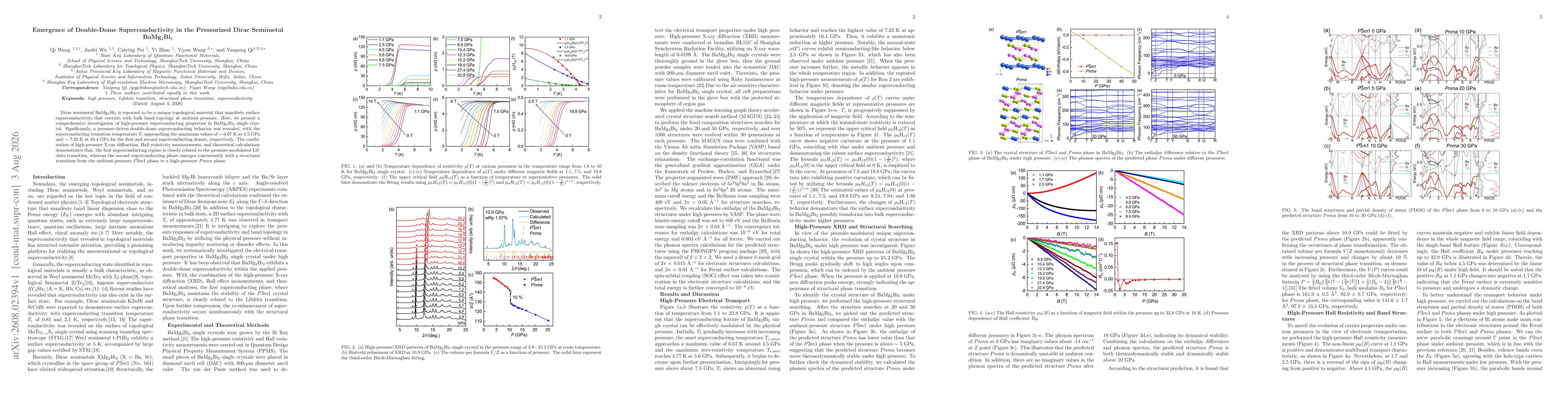 Thumbnail for Emergence of Double-Dome Superconductivity in the Pressurized Dirac Semimetal BaMg2Bi2
