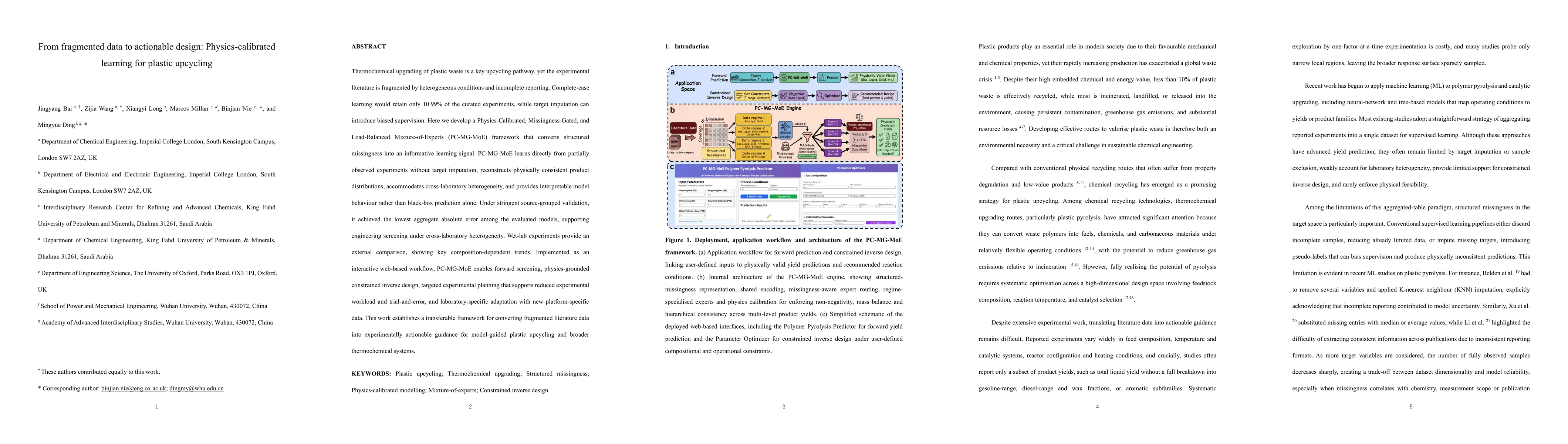 Thumbnail for From fragmented data to actionable design: Physics-calibrated learning for plastic upcycling