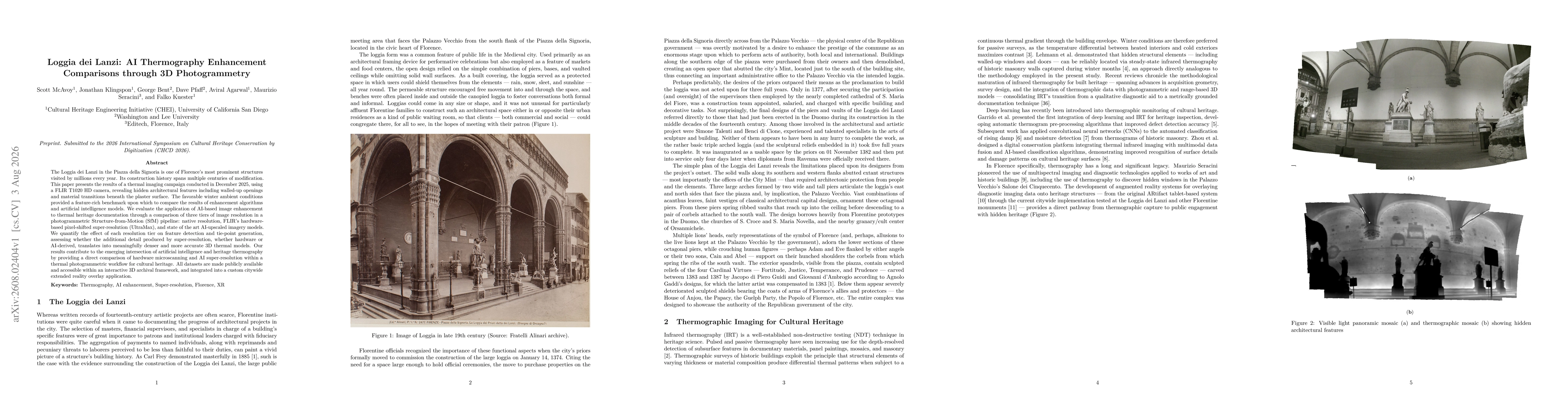 Thumbnail for Loggia dei Lanzi: AI Thermography Enhancement Comparisons through 3D Photogrammetry