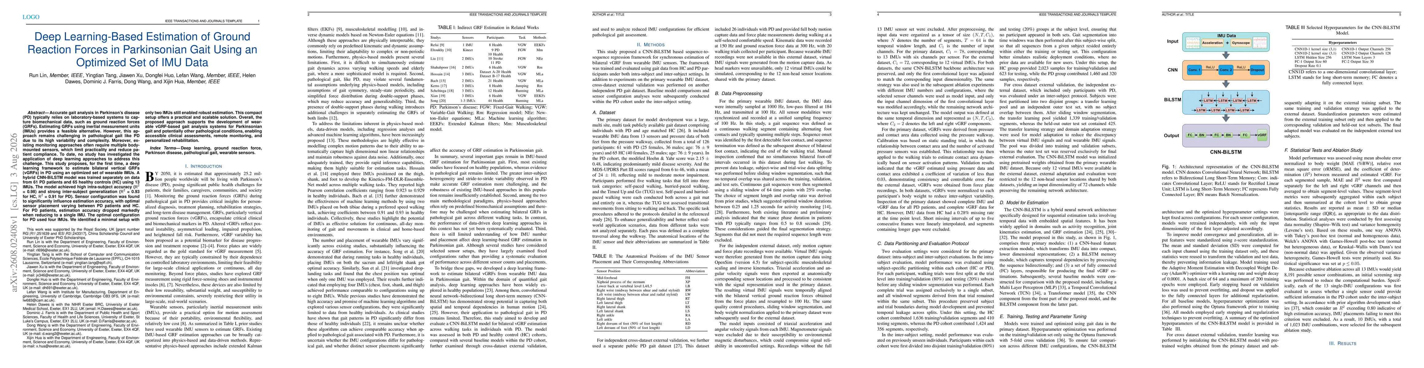 Thumbnail for Deep Learning-Based Estimation of Ground Reaction Forces in Parkinsonian Gait Using an Optimized Set of IMU Data