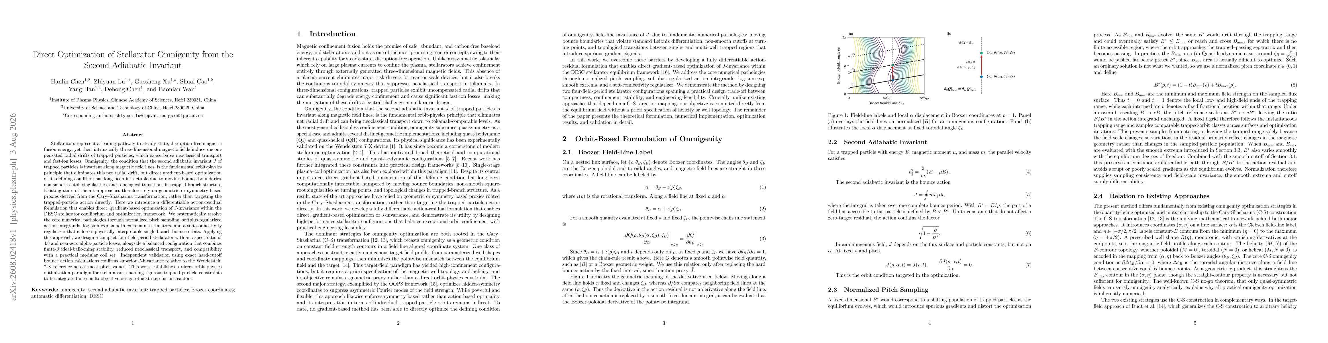 Thumbnail for Direct Optimization of Stellarator Omnigenity from the Second Adiabatic Invariant