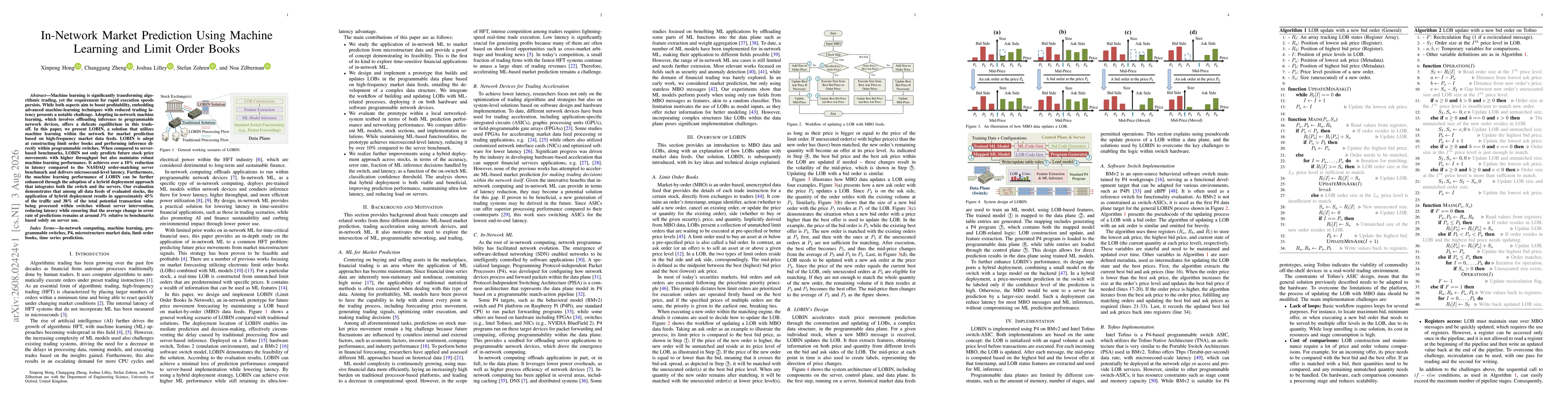 Thumbnail for In-Network Market Prediction Using Machine Learning and Limit Order Books