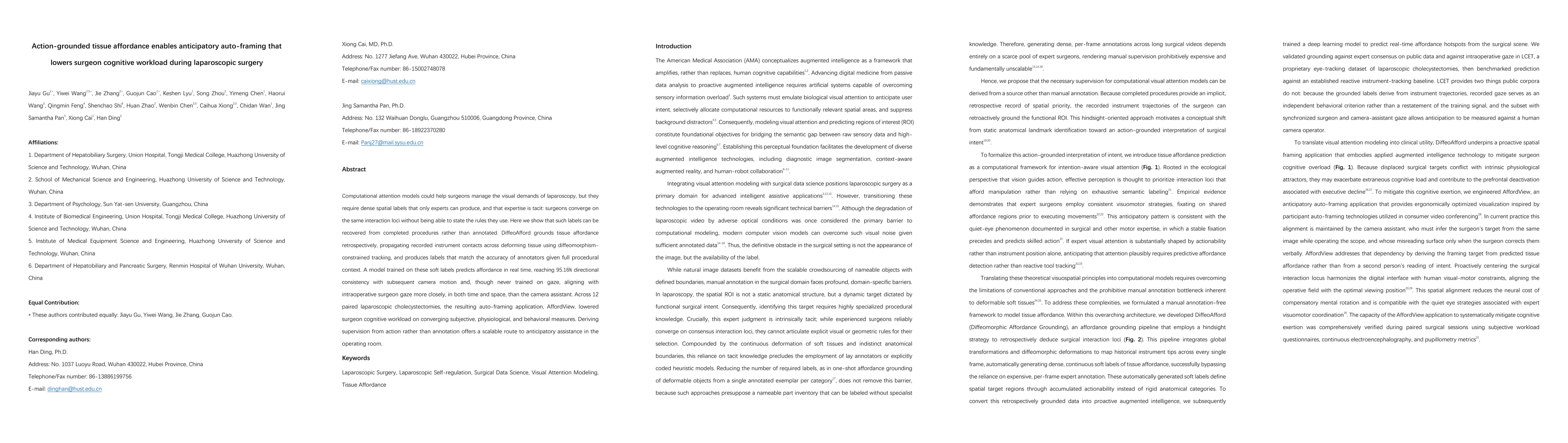 Thumbnail for Action-grounded tissue affordance enables anticipatory auto-framing that lowers surgeon cognitive workload during laparoscopic surgery