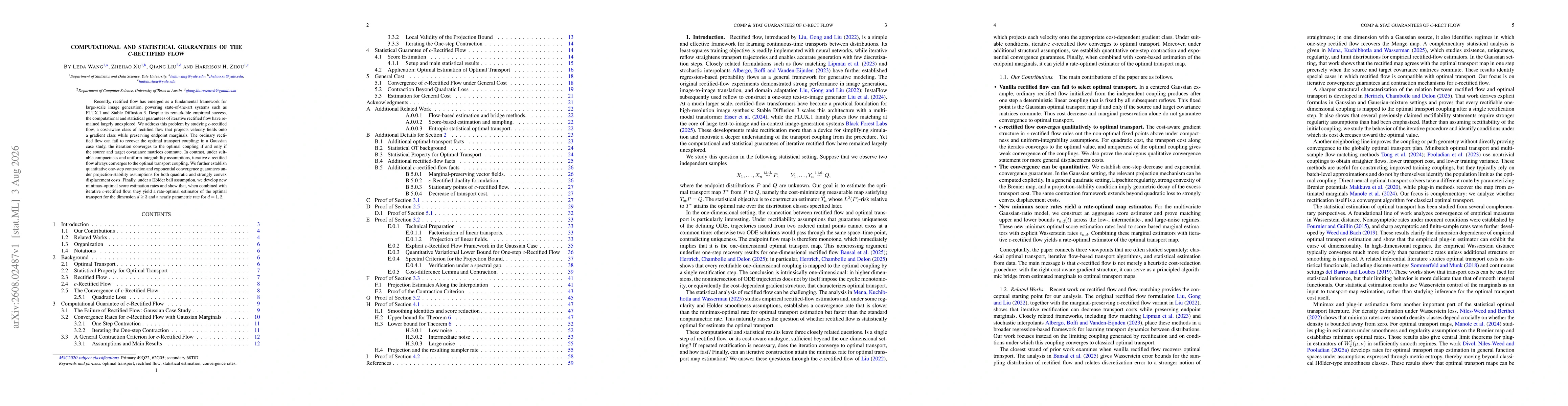 Thumbnail for Computational and Statistical Guarantees of the \textit{c}-Rectified flow