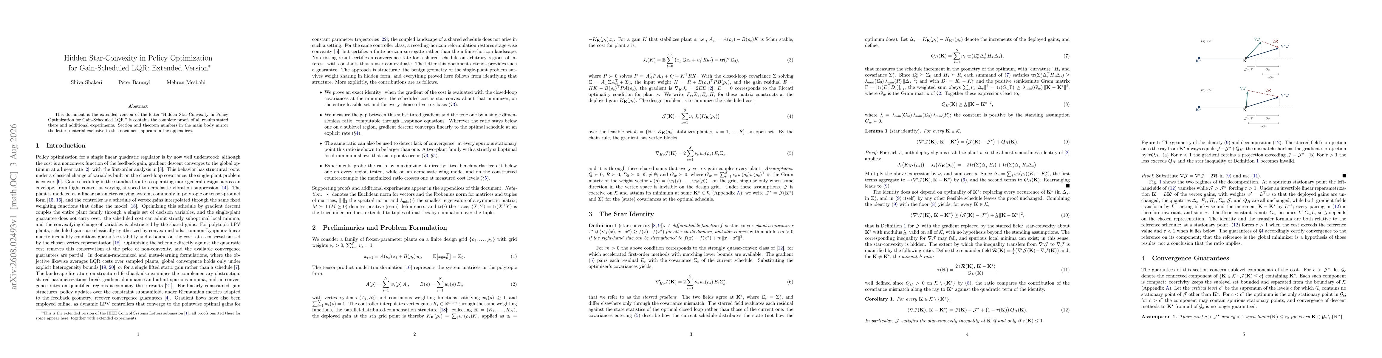 Thumbnail for Hidden Star-Convexity in Policy Optimization for Gain-Scheduled LQR: Extended Version