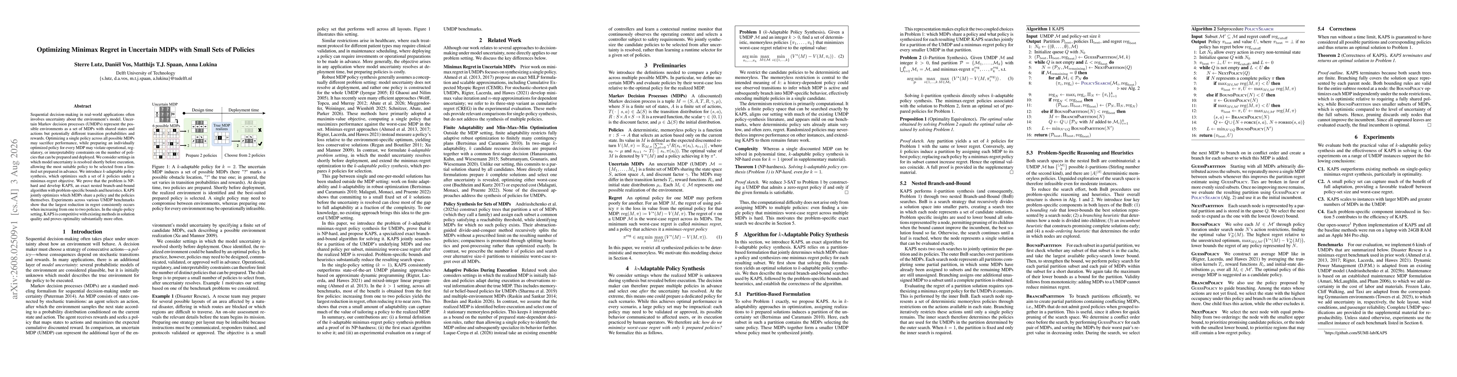 Thumbnail for Optimizing Minimax Regret in Uncertain MDPs with Small Sets of Policies