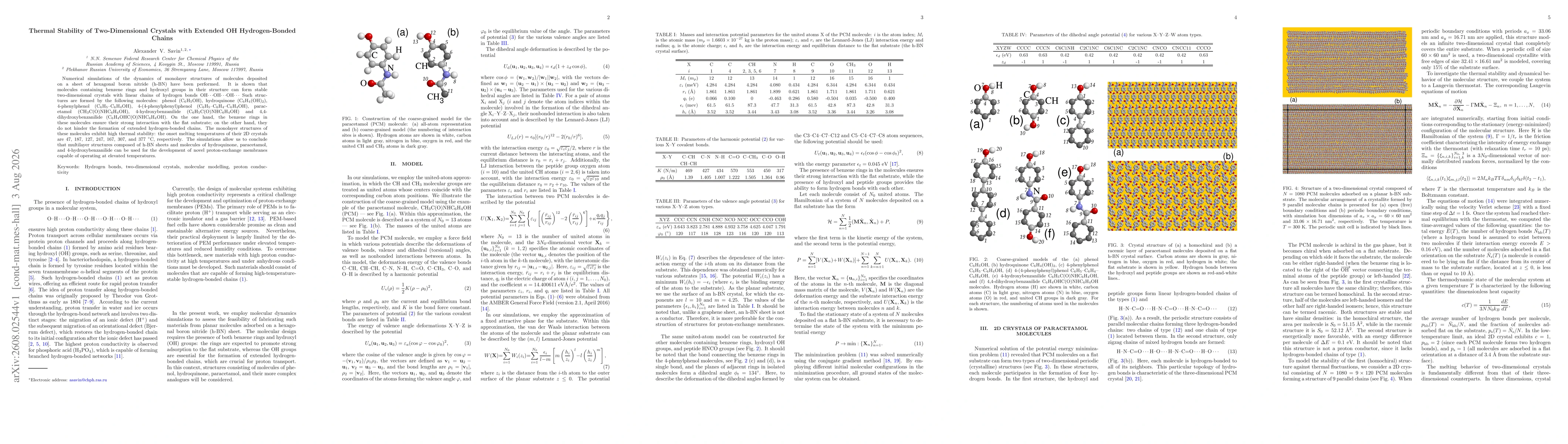 Thumbnail for Thermal Stability of Two-Dimensional Crystals with Extended OH Hydrogen-Bonded Chains
