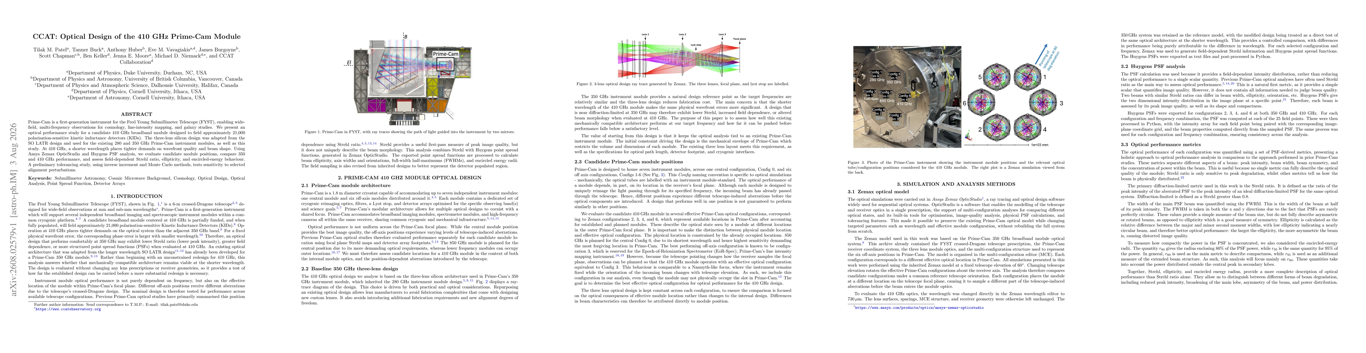 Thumbnail for CCAT: Optical Design of the 410 GHz Prime-Cam Module