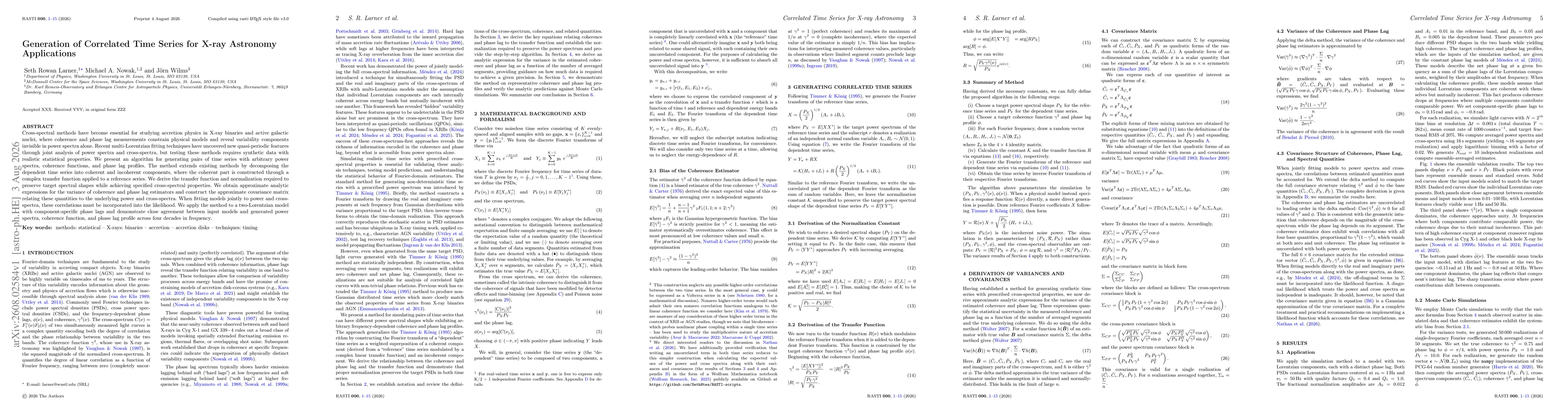 Thumbnail for Generation of Correlated Time Series for X-ray Astronomy Applications