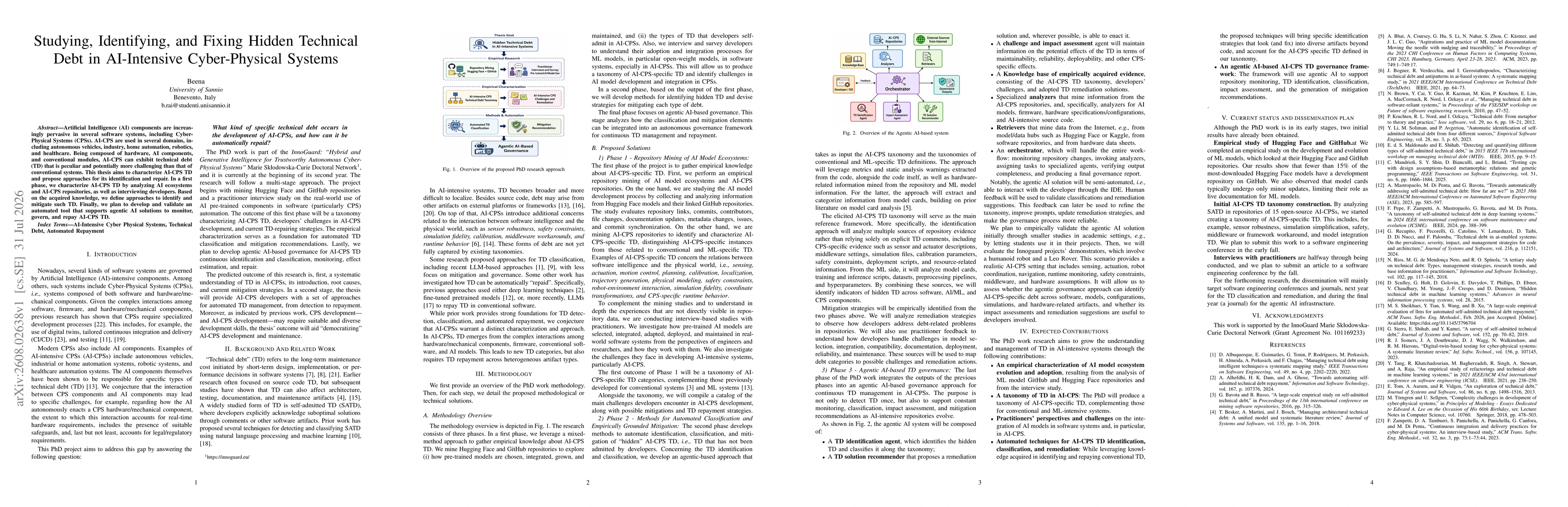 Thumbnail for Studying, Identifying, and Fixing Hidden Technical Debt in AI-Intensive Cyber-Physical Systems