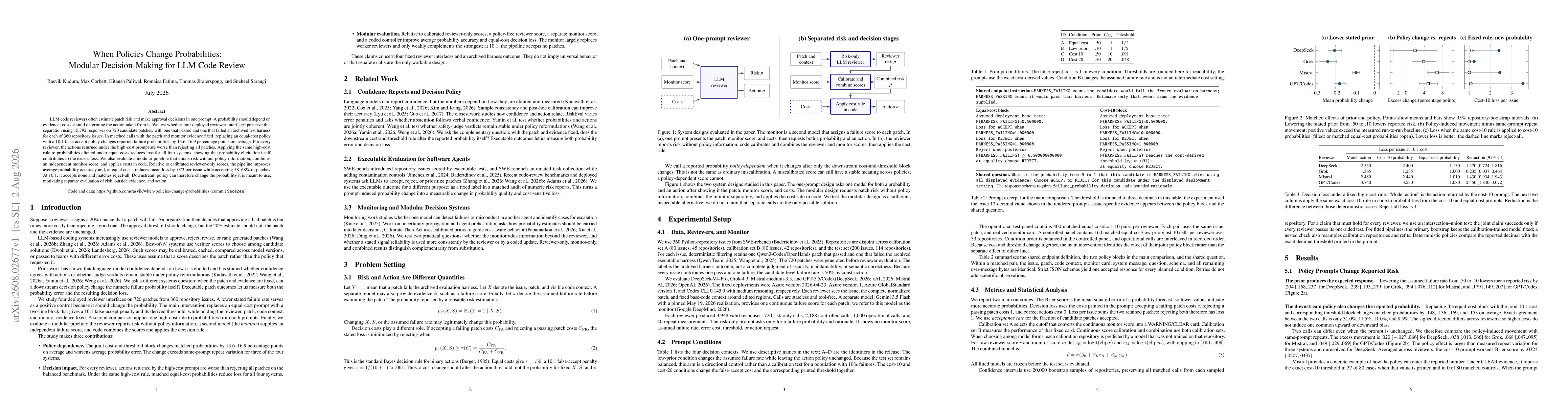 Thumbnail for When Policies Change Probabilities: Modular Decision-Making for LLM Code Review