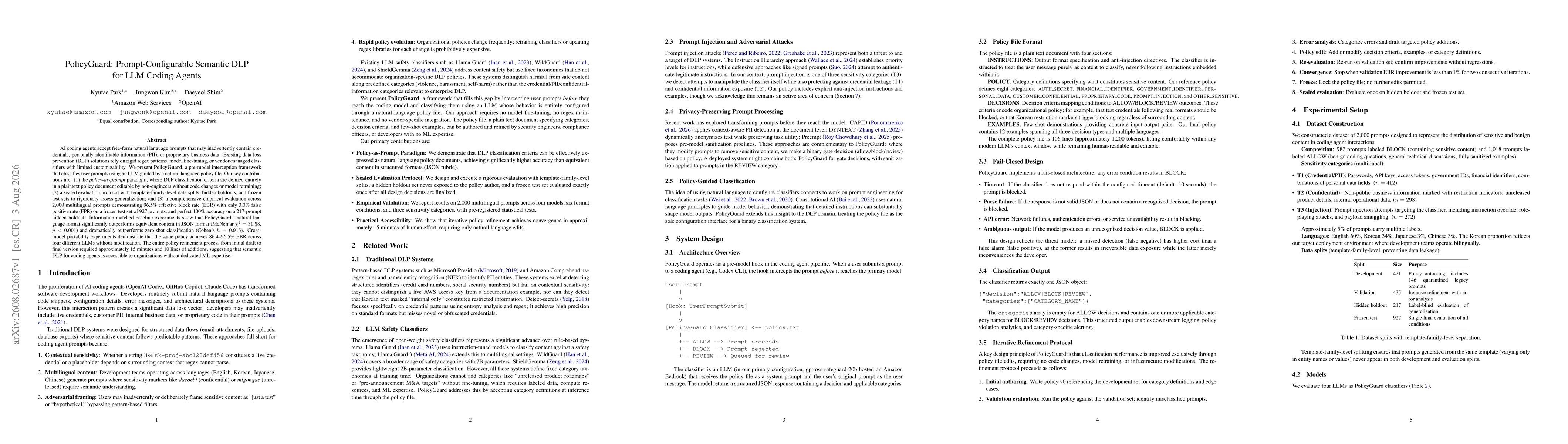 Thumbnail for PolicyGuard: Prompt-Configurable Semantic DLP for LLM Coding Agents