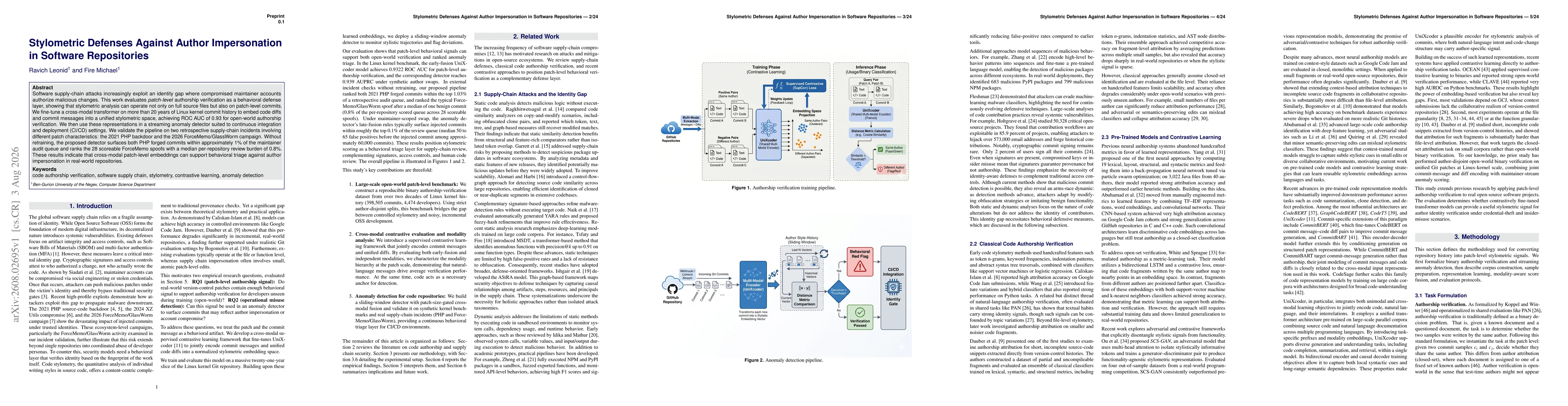 Thumbnail for Stylometric Defenses Against Author Impersonation in Software Repositories