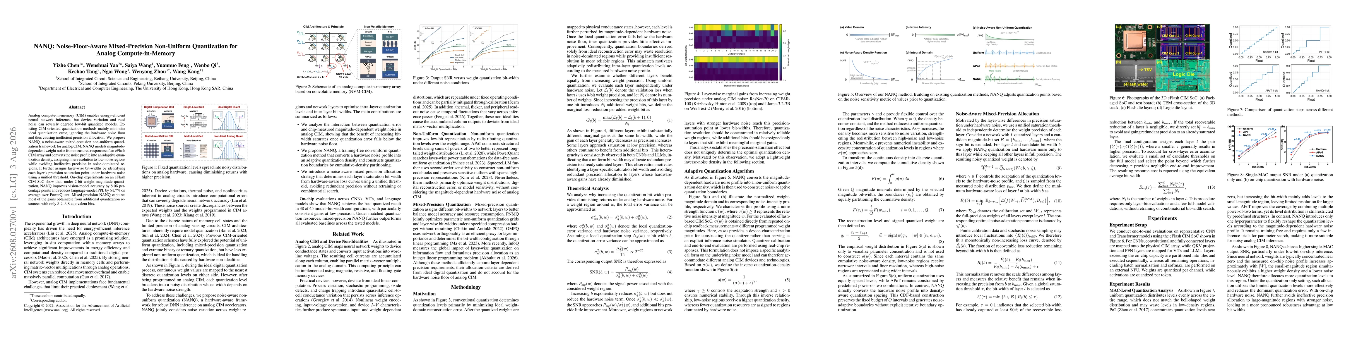 Thumbnail for NANQ: Noise-Floor-Aware Mixed-Precision Non-Uniform Quantization for Analog Compute-in-Memory