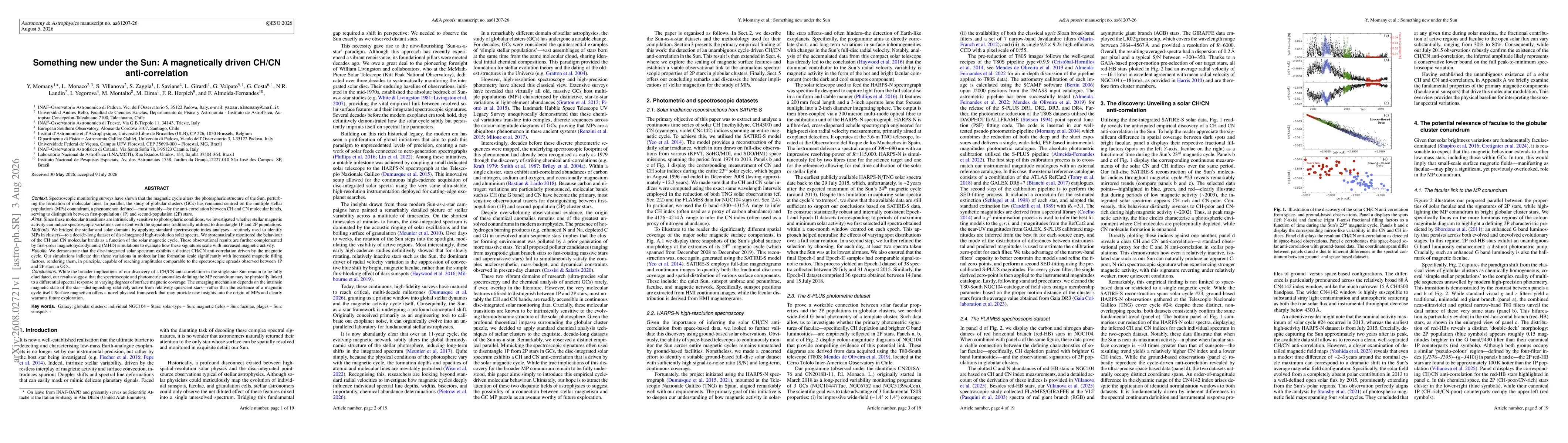 Thumbnail for Something new under the Sun: A magnetically driven CH/CN anti-correlation