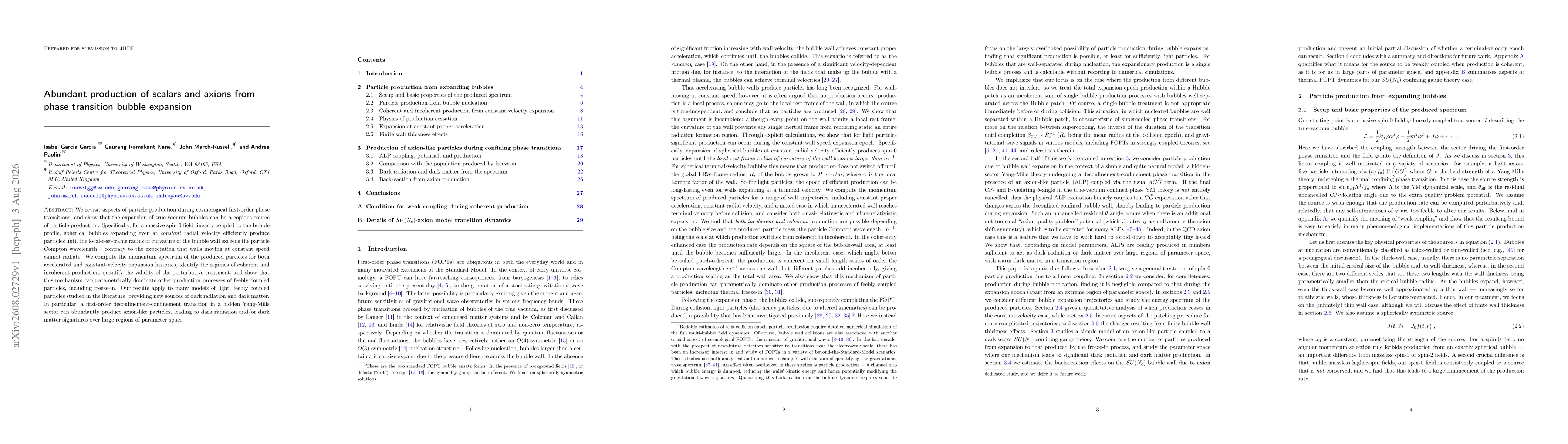 Thumbnail for Abundant production of scalars and axions from phase transition bubble expansion