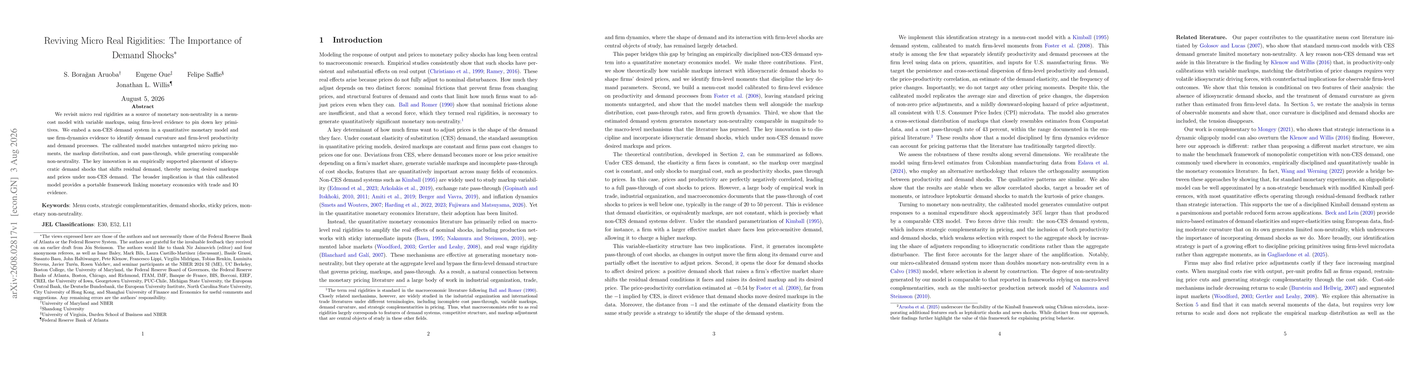 Thumbnail for Reviving Micro Real Rigidities: The Importance of Demand Shocks