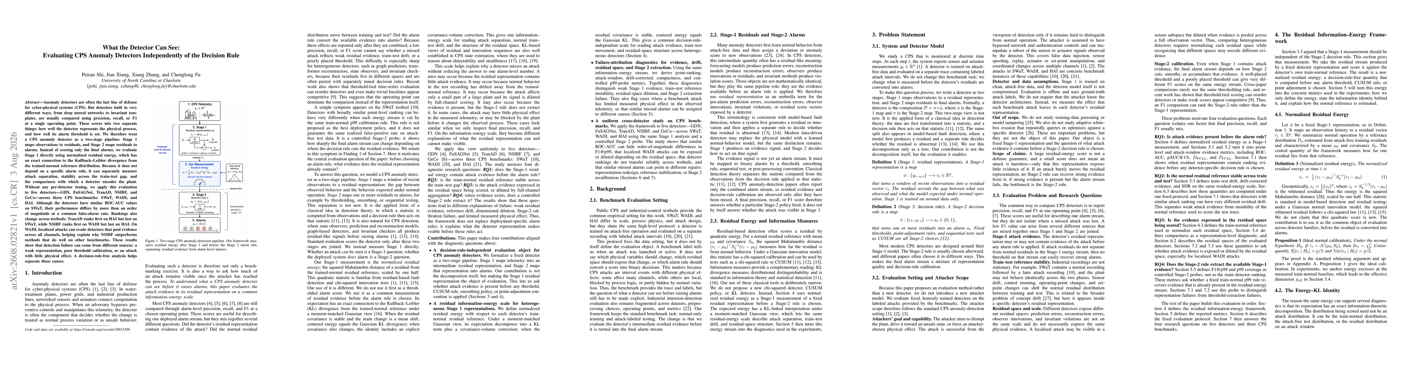 Thumbnail for What the Detector Can See: Evaluating CPS Anomaly Detectors Independently of the Decision Rule
